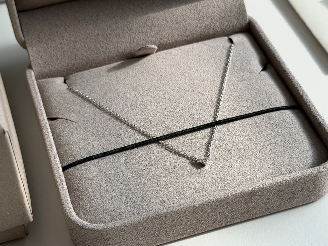 COURAL 14k 더블하트 목걸이 S 화이트골드 상품이미지2