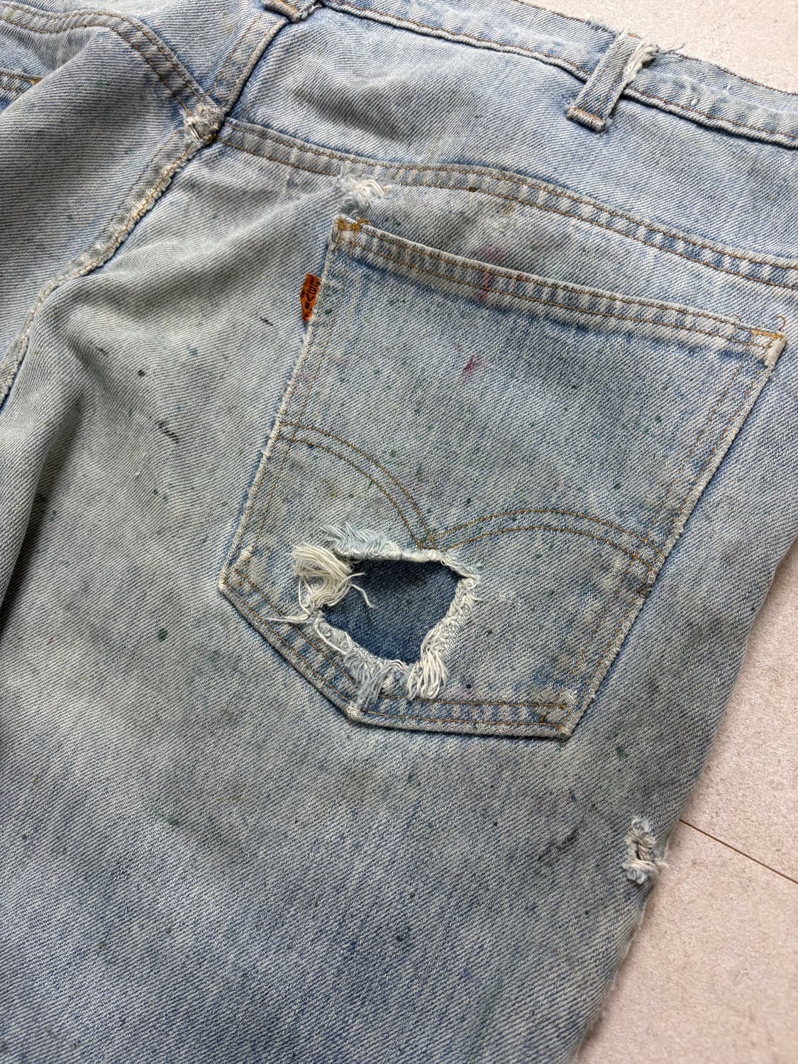 70s Levi's 646 벨바텀 트래쉬드 컨디션 상품이미지10