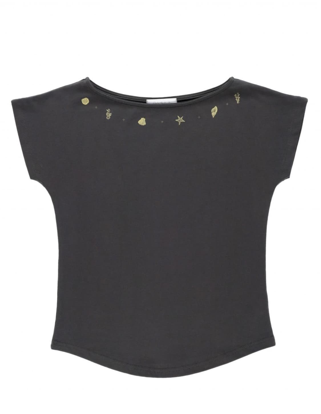 온스카 SHELL CAP SLEEVE T (CHARCOAL)  상품이미지2