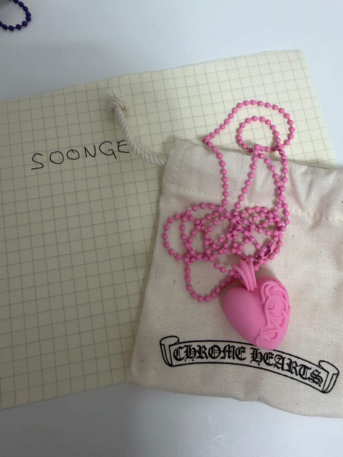 실리크롬 하트 팬던트 핑크 상품이미지1