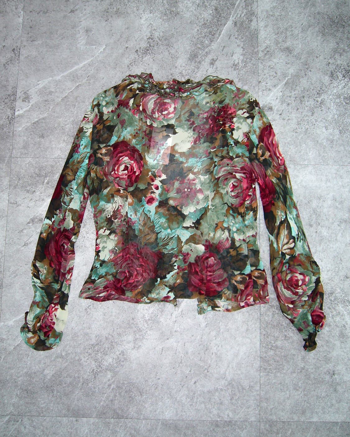 MNG Rose Green See-Through Top 상품이미지2