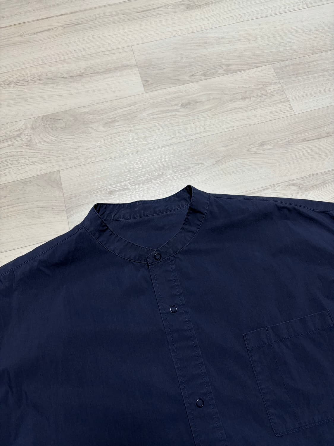 프레쉬서비스 밴드카라 셔츠 네이비 FREE 사이즈 판매 상품이미지2