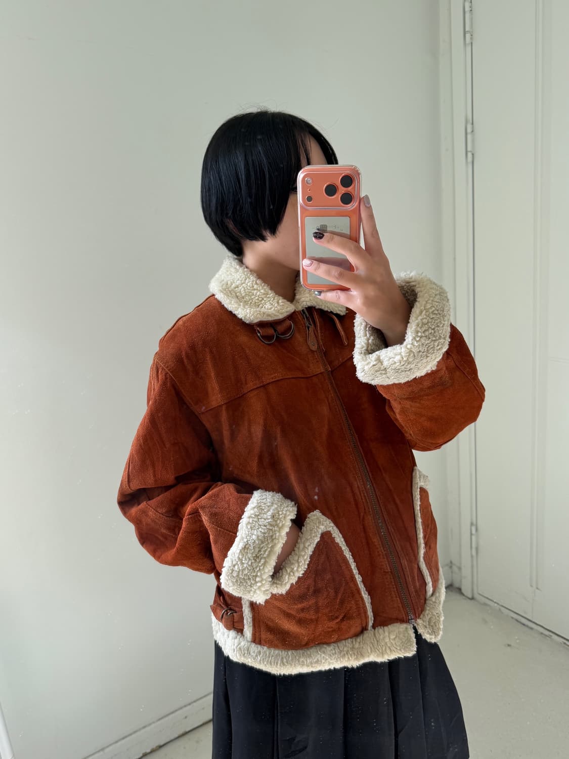 일본빈티지 B-6 양털 무스탕 자켓 상품이미지2