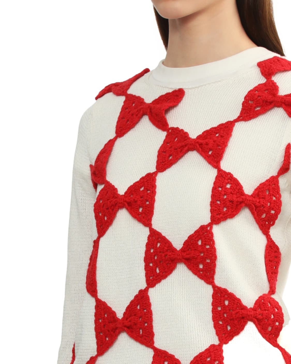 새상품 꼼데가르송 걸 레드리본 스웨터 XS 상품이미지2