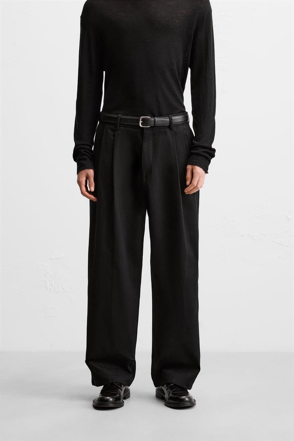 자라 블랙 투턱 벌룬핏 팬츠 상품이미지2