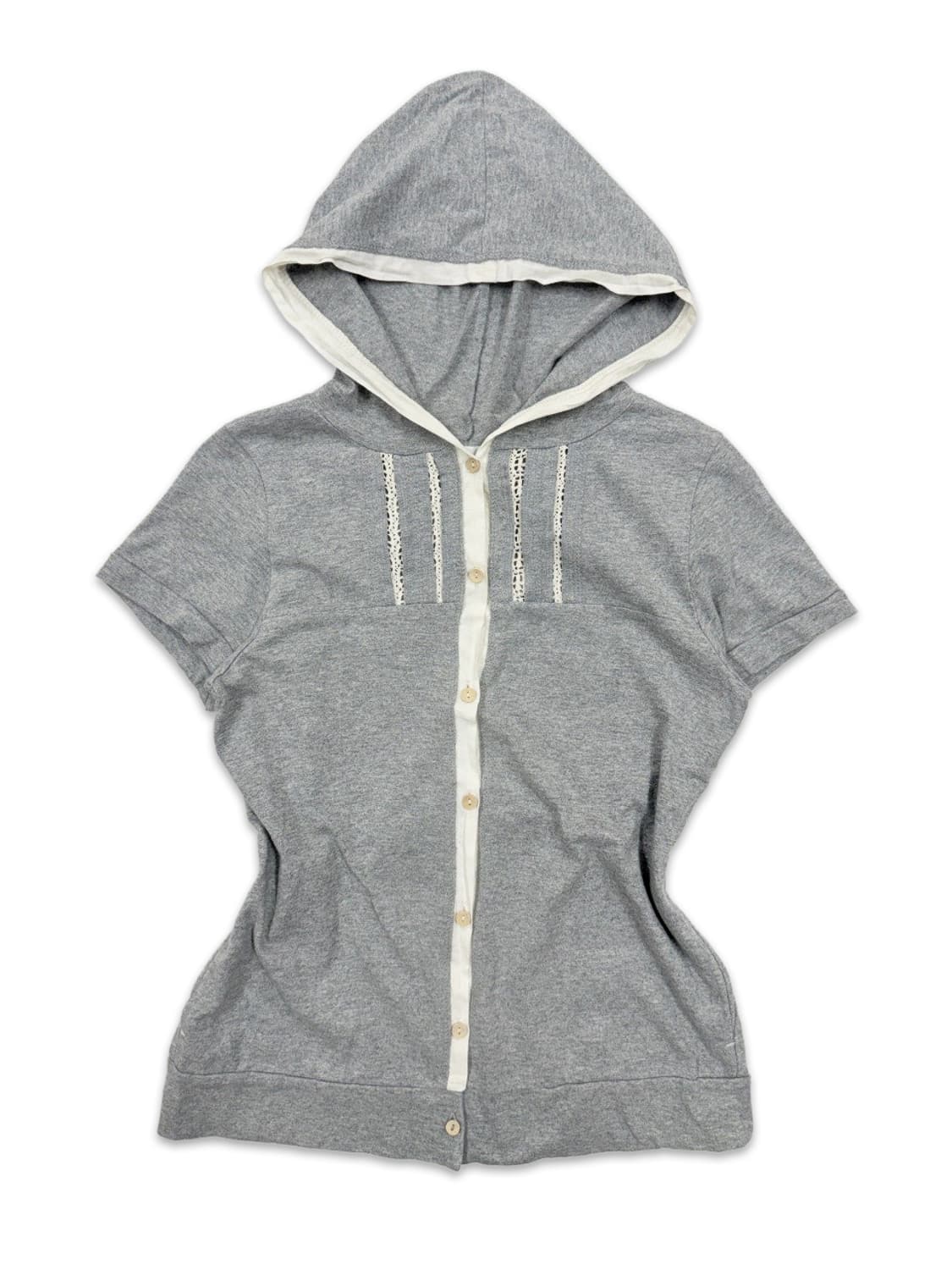 빈티지 그레이 모리 반팔 후드티 상품이미지2