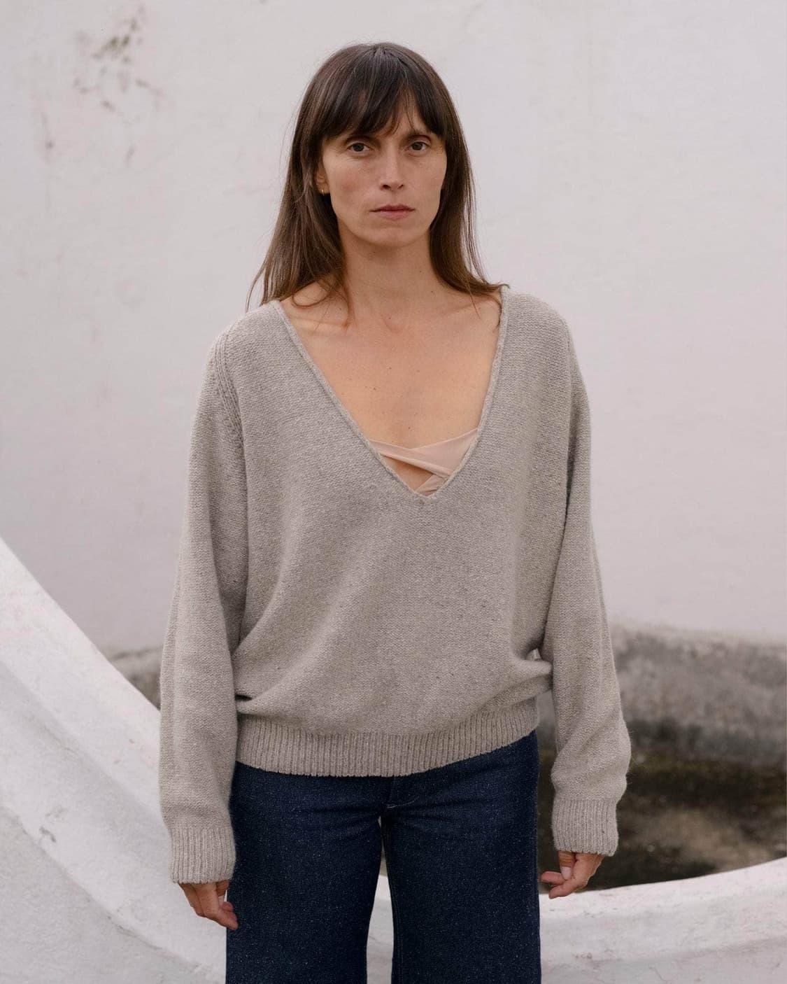 [XS/S,M/L]베이스레인지 Soar 브이넥 니트/샌드 상품이미지5