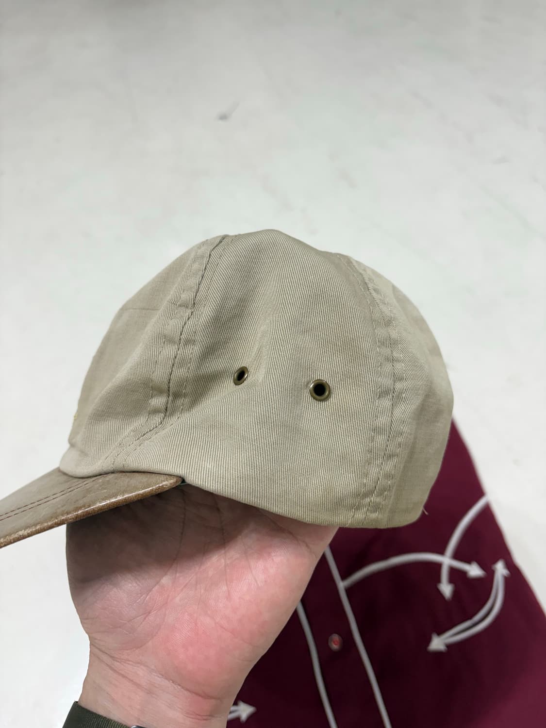 80-90's vtg Stetson Leather cotton cap 상품이미지3