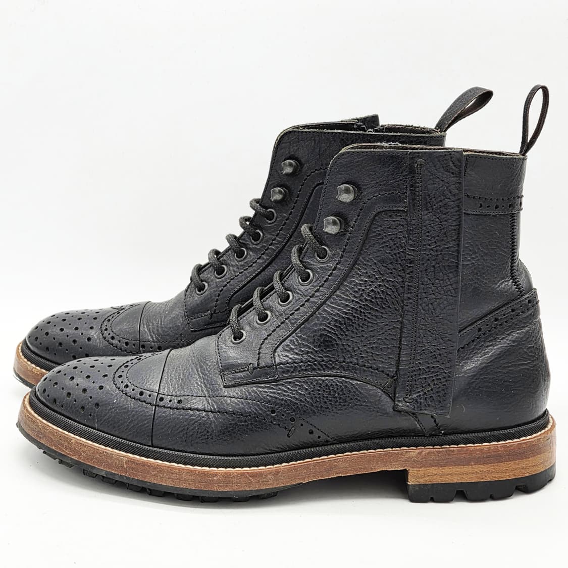  랑방 윙팁 ZIP 부츠 블랙 (8)  상품이미지1