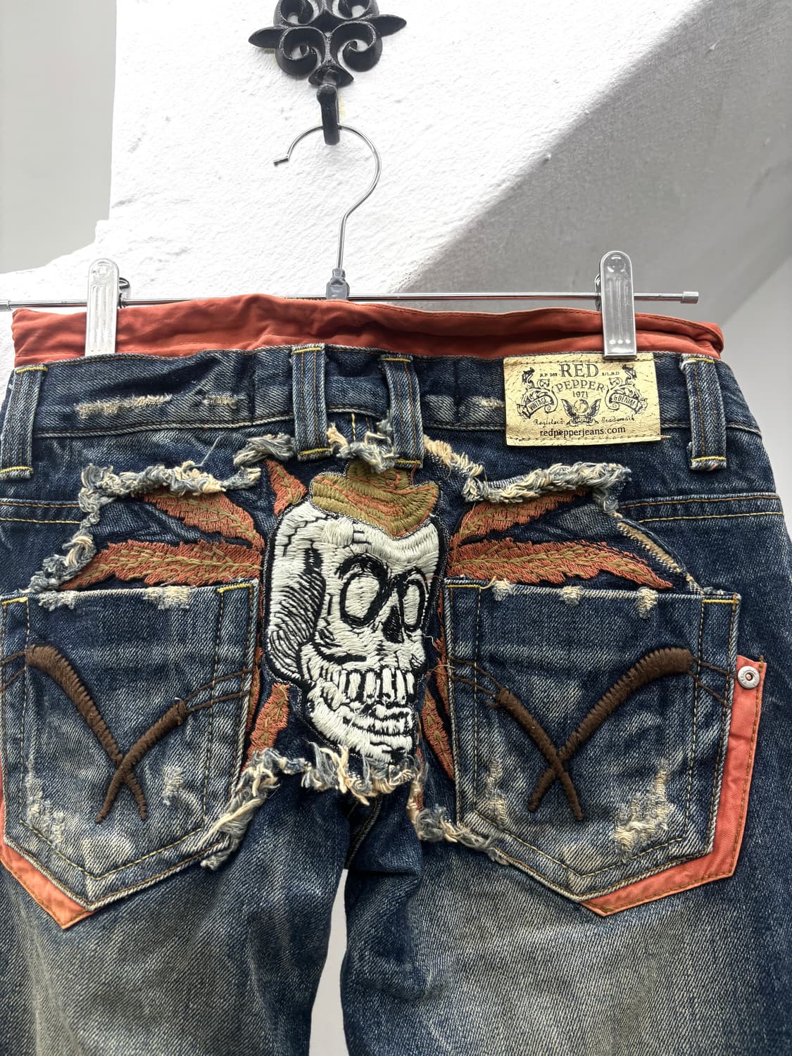 Red Pepper skull embroid denim pants   상품이미지6
