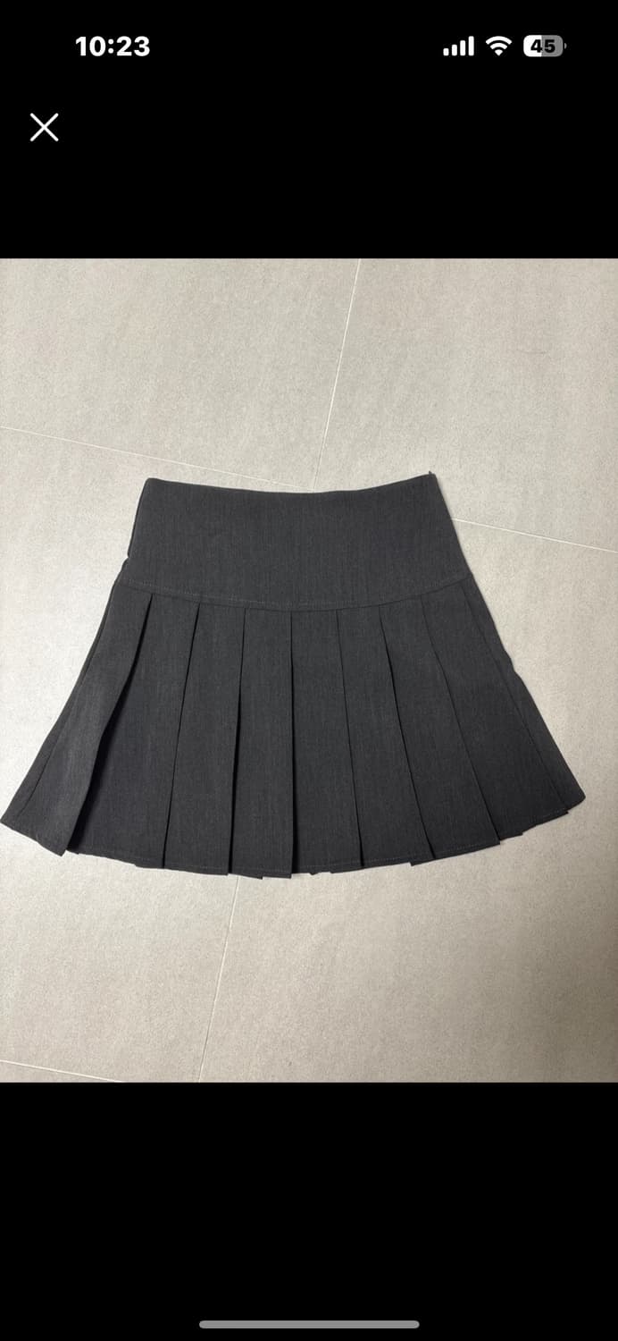 플리츠 스커트 차콜 상품이미지1