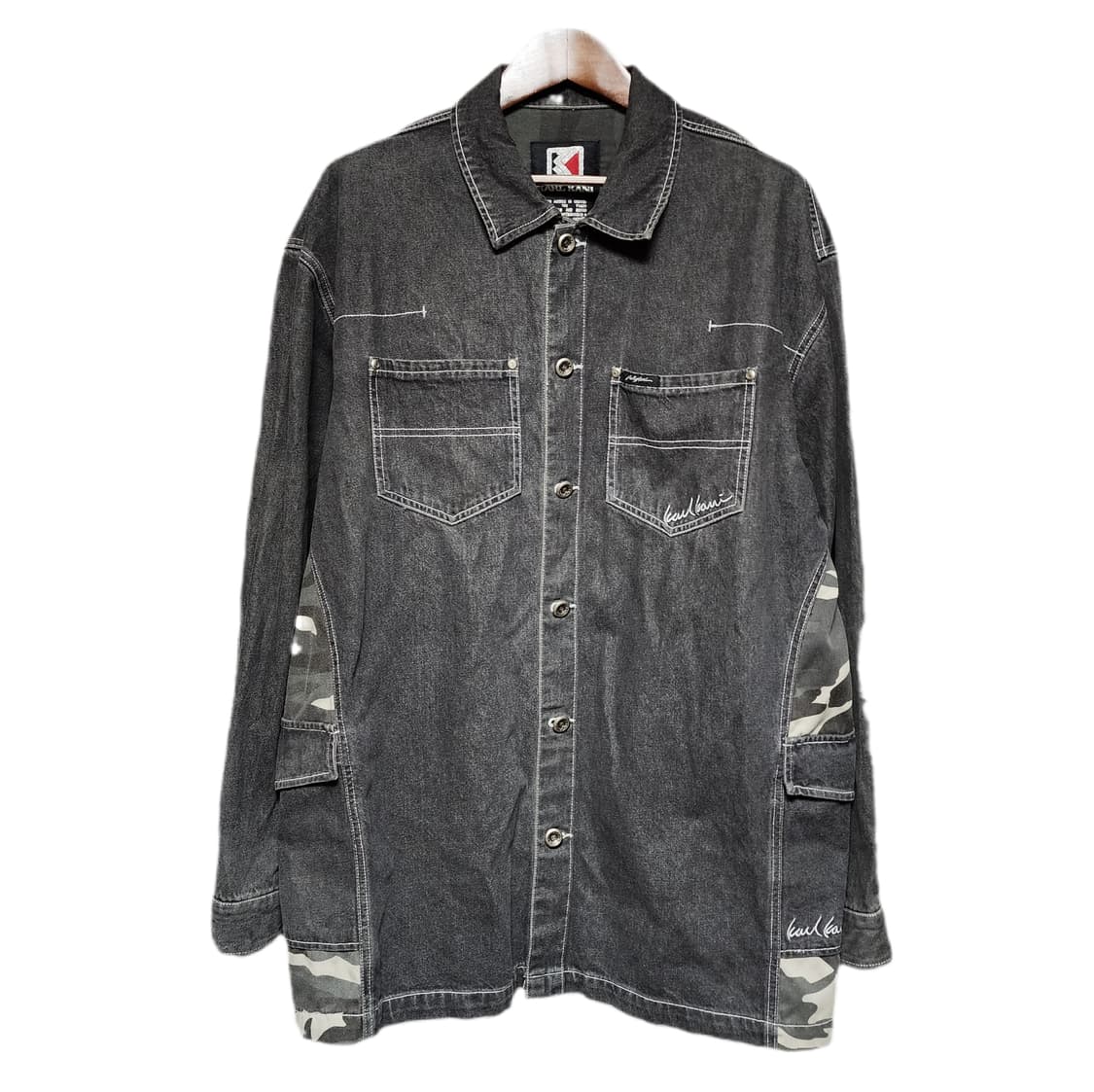 KARL KANI 코튼 밀리터리 빅셔츠자켓 상품이미지1