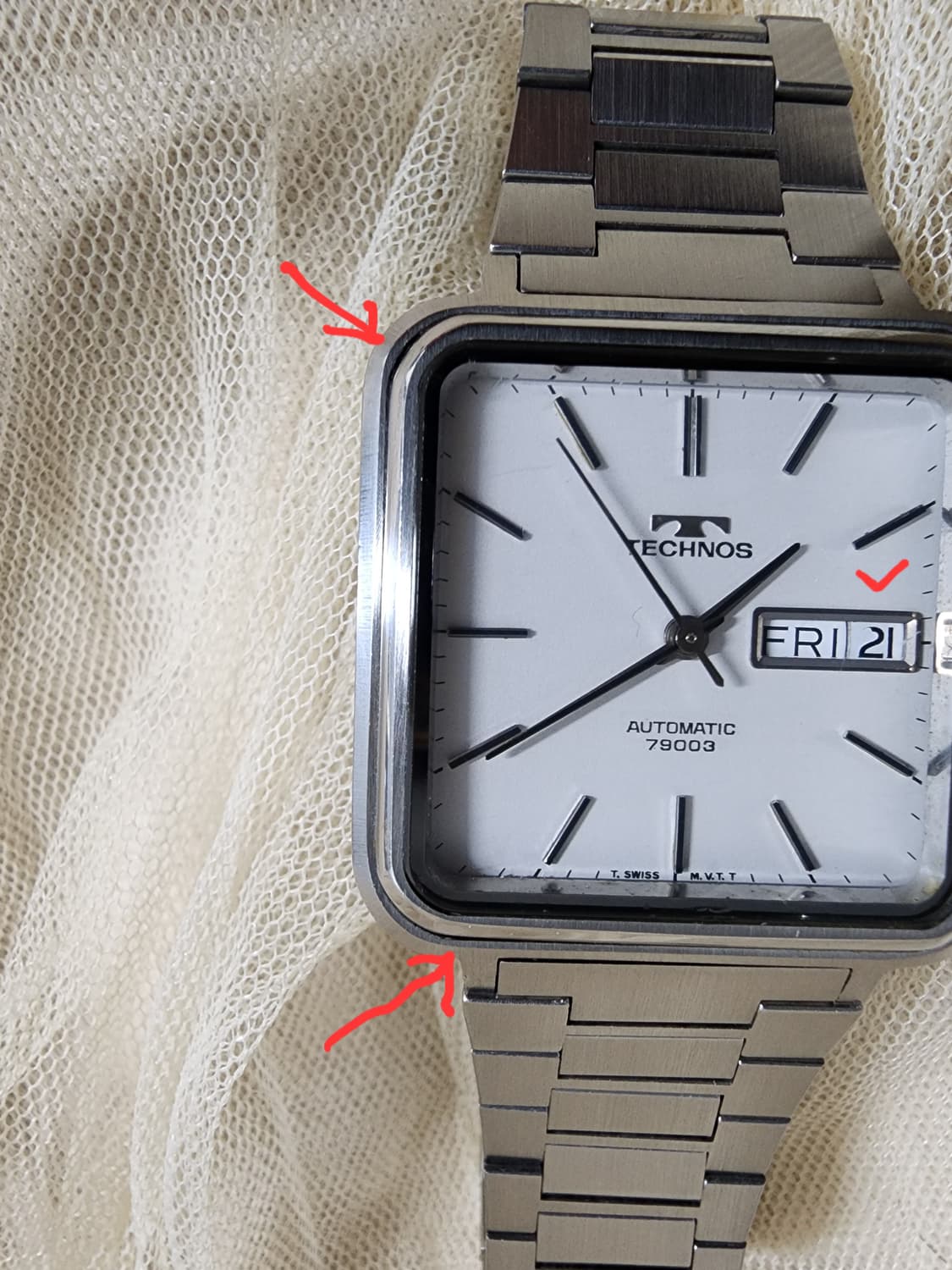 스위스 테크노스 79003 사각 오토매틱 빈티지시계 상품이미지10