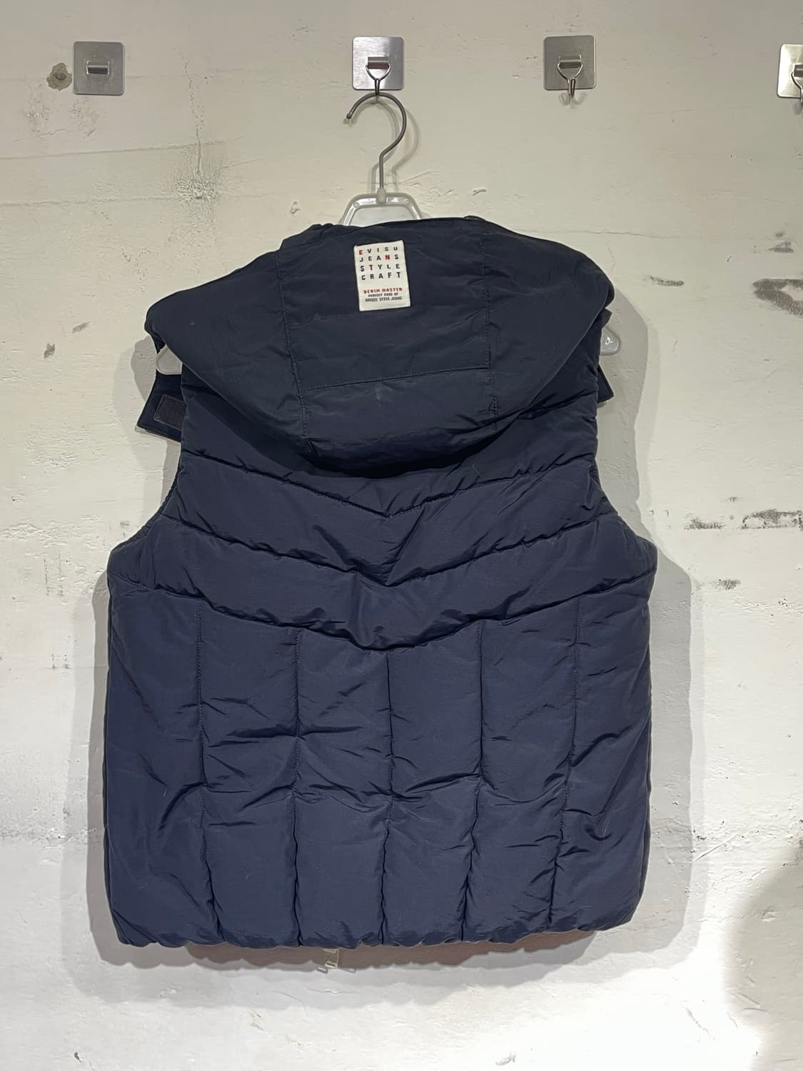 에비수 경량패딩 후드 패딩조끼 베스트 네이비  M 상품이미지7