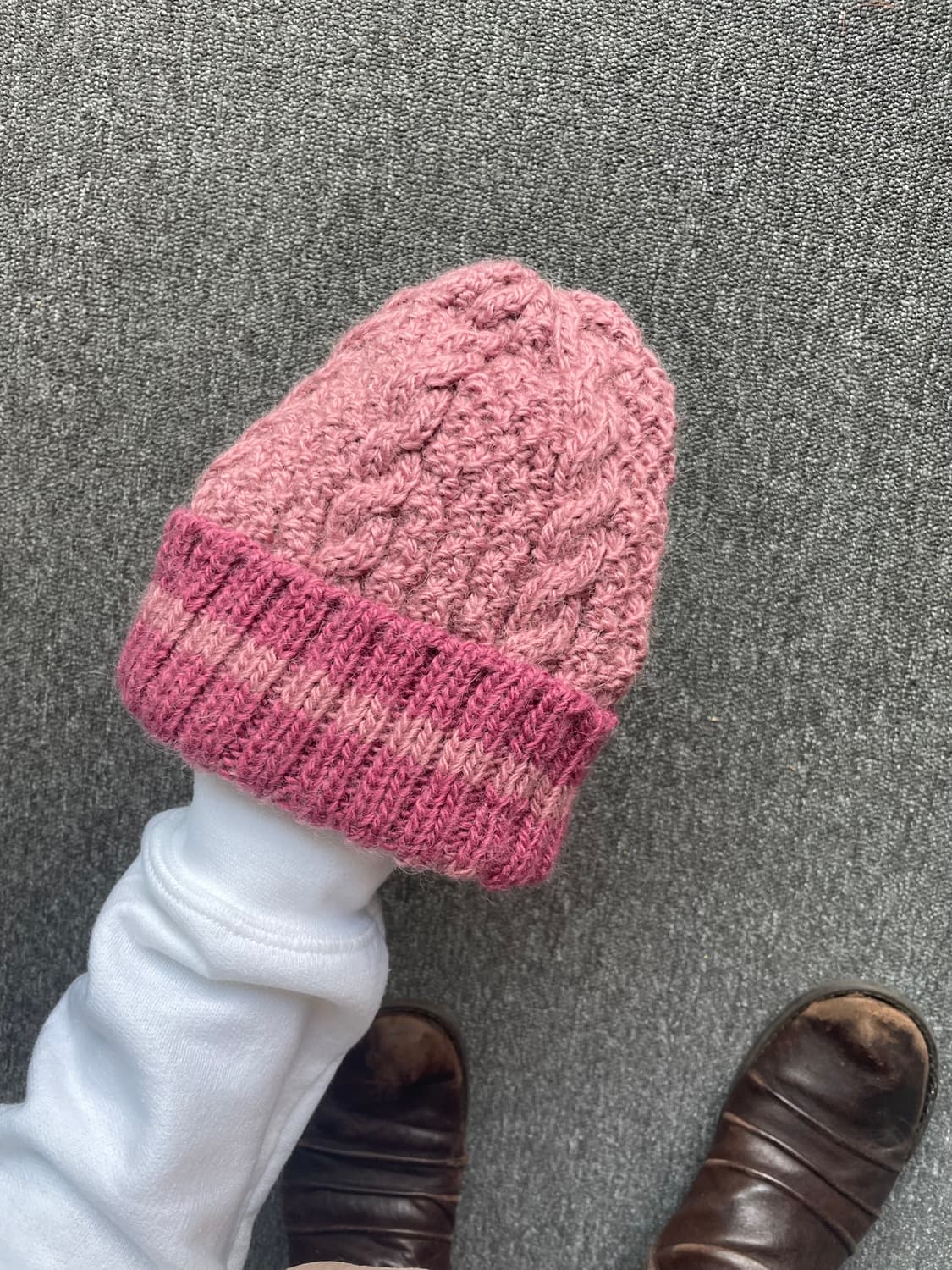 Pink knit beanie 상품이미지3
