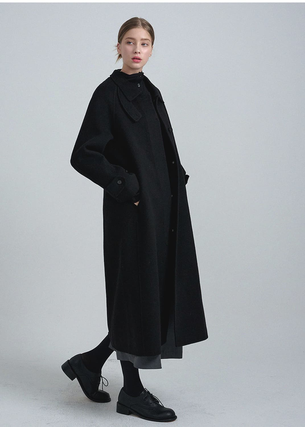 (새상품) 미케네 다비 핸드메이드 울 발마칸 코트 상품이미지4