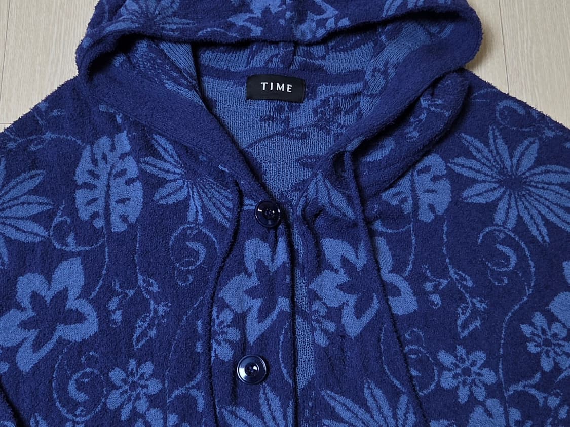 [정품] 타임옴므 플라워 디테일 테리 잉크 남성 후드 가디건 105  상품이미지3