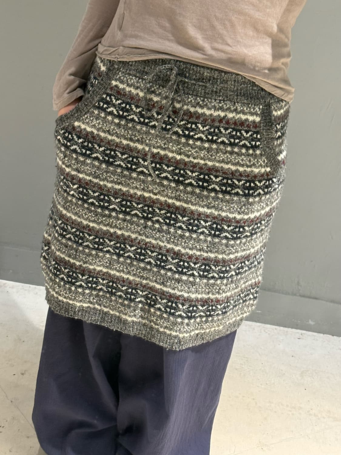 winter pattern knit midi skirt 상품이미지3