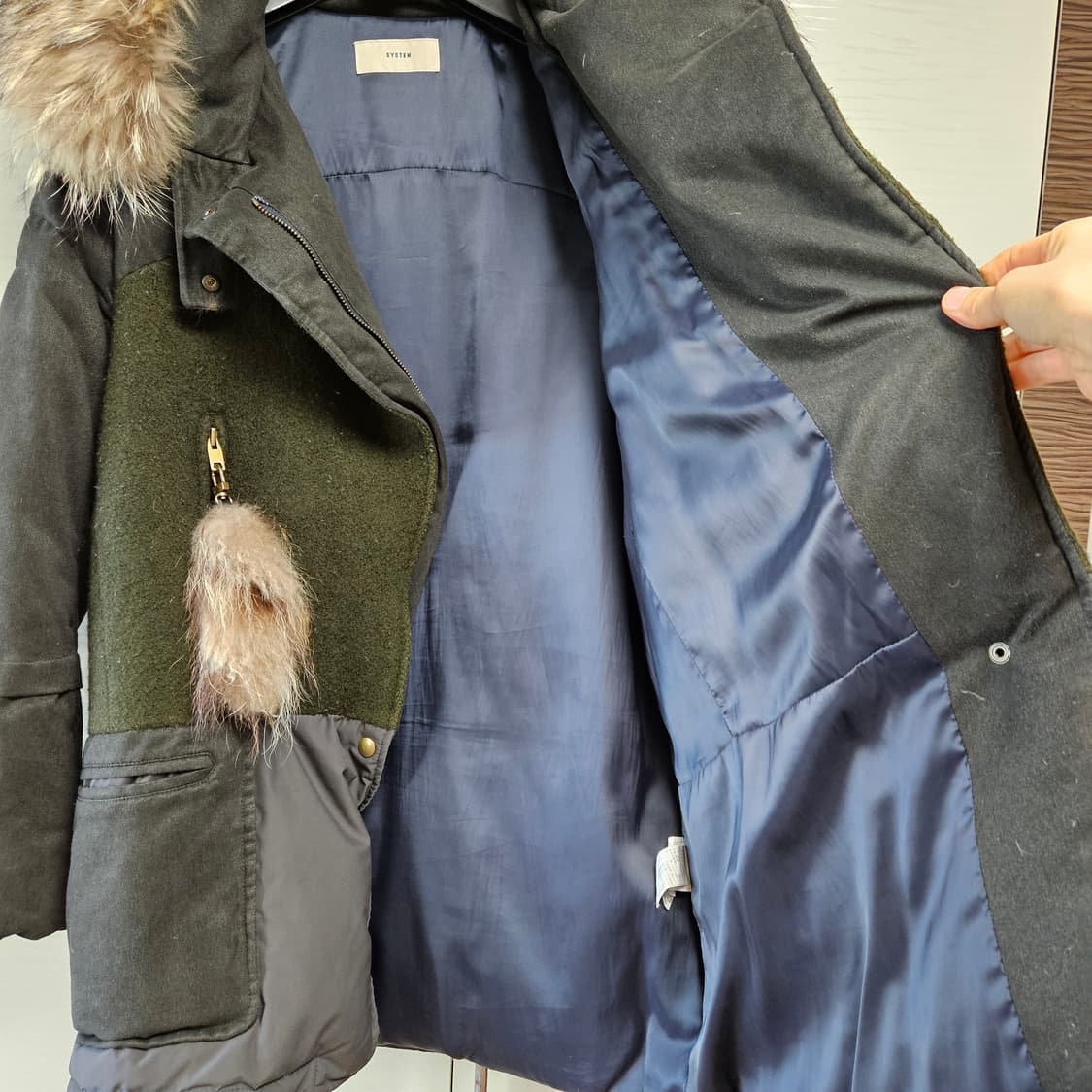 한섬 시스템 오리털패딩 66 너구리털 상품이미지6