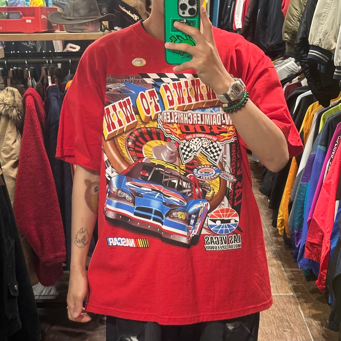 [HI] 빈티지 카 반팔티 레드 상품이미지1