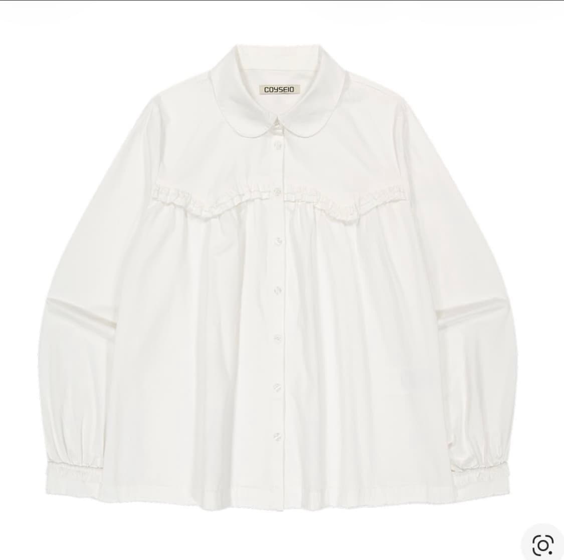 코이세이오 러프 컷 프릴 셔츠 아이보리 상품이미지1