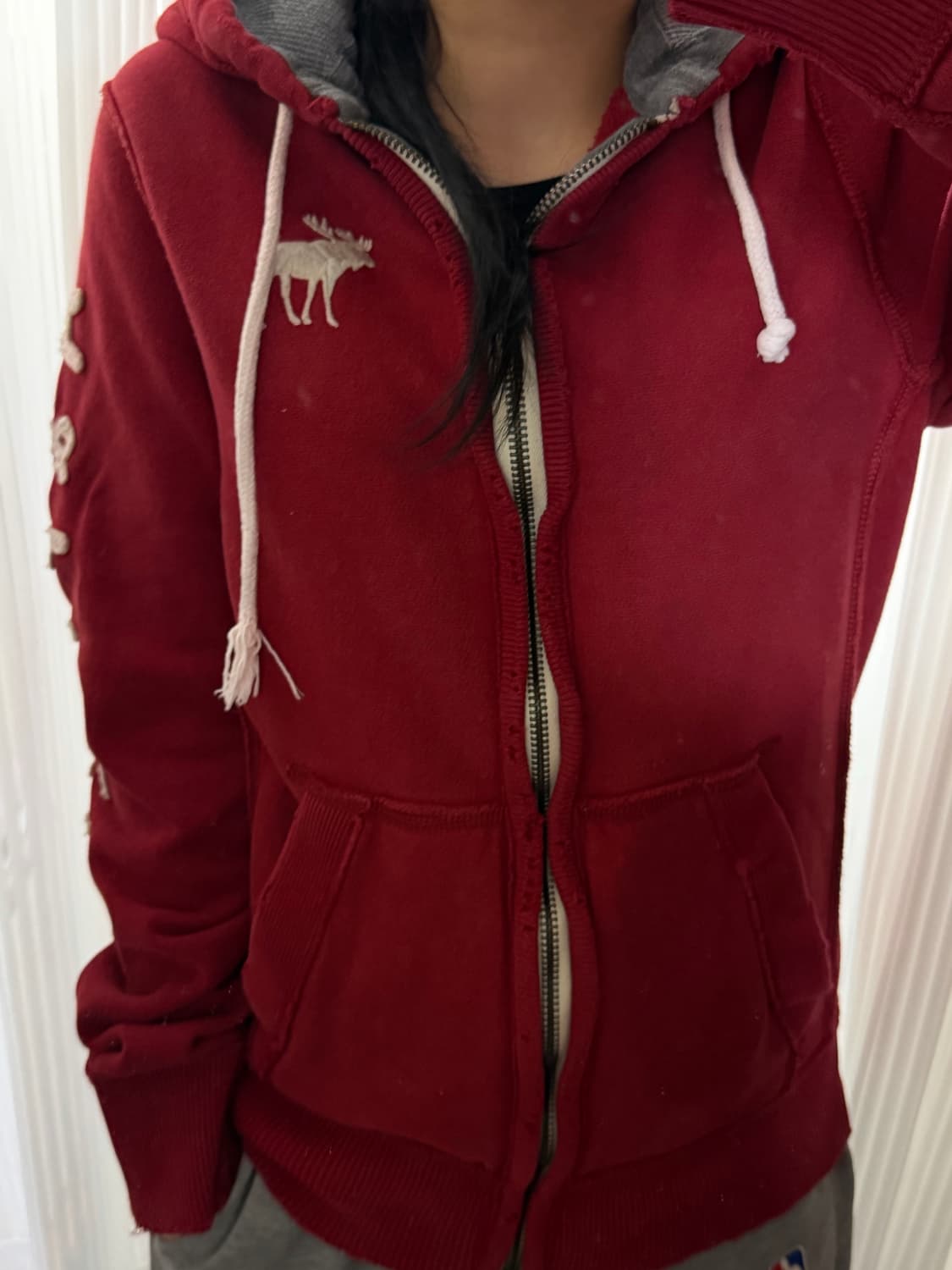 아베크롬비 레드 후드집업 s 상품이미지1