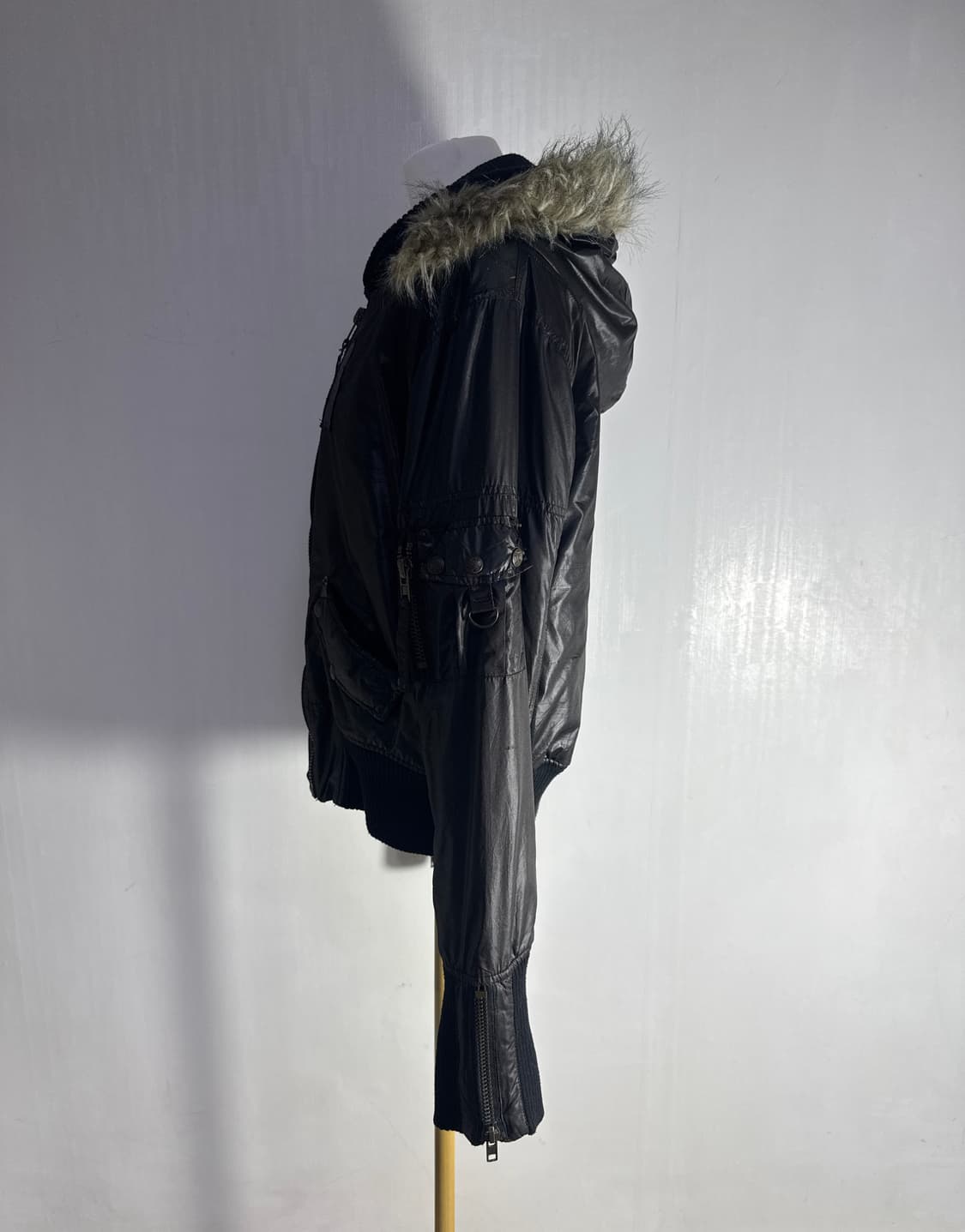 Agate 퍼 트리밍 후드 밀리터리 자켓 y2k lgb vkei 상품이미지3