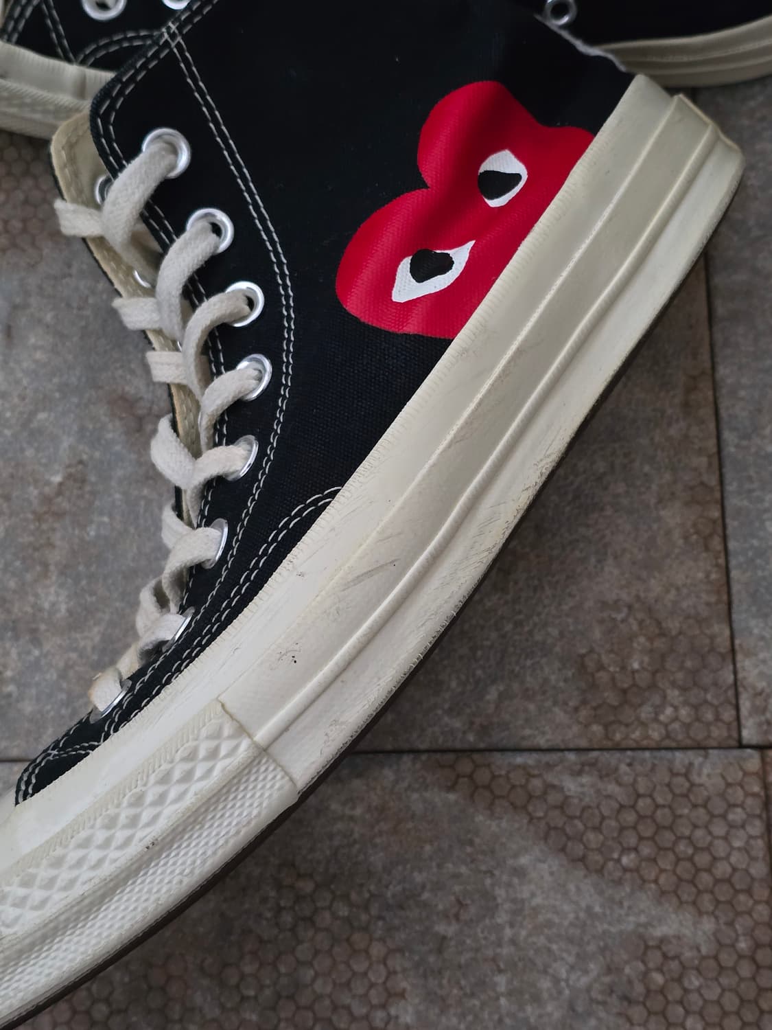 (255)컨버스 꼼데가르송 척 70 하이 블랙 상품이미지4