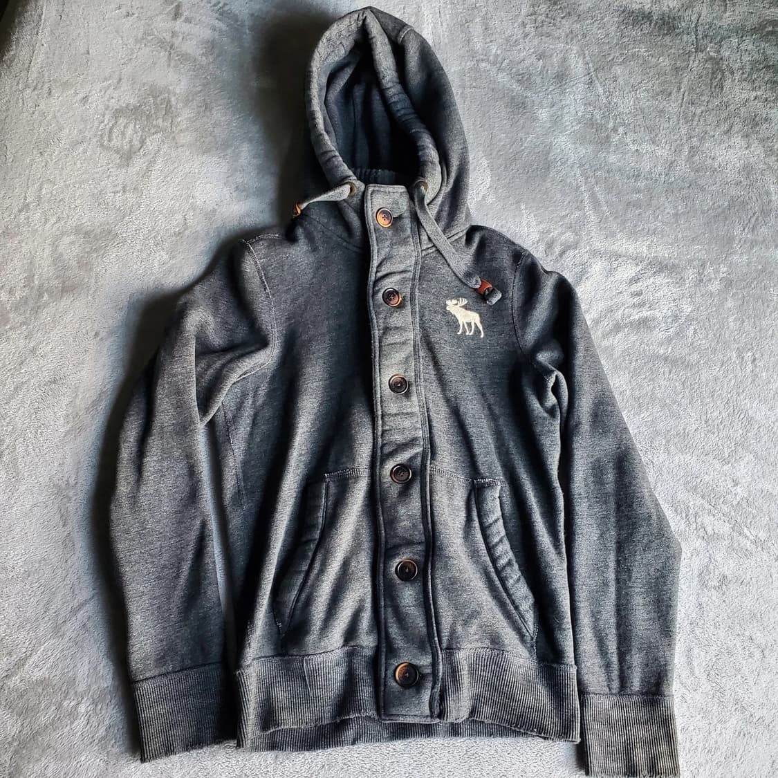 아베크롬비 앤 피치 빈티지 사슴 자수 버튼 후드 집업 상품이미지2
