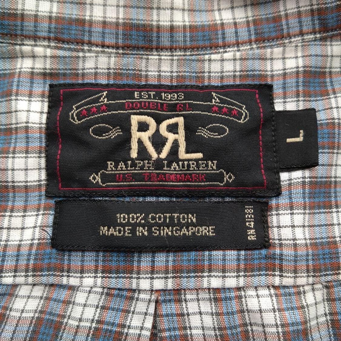 90s RRL 더블알엘 삼스타 탭 체크 반팔 풀오버 셔츠 상품이미지4
