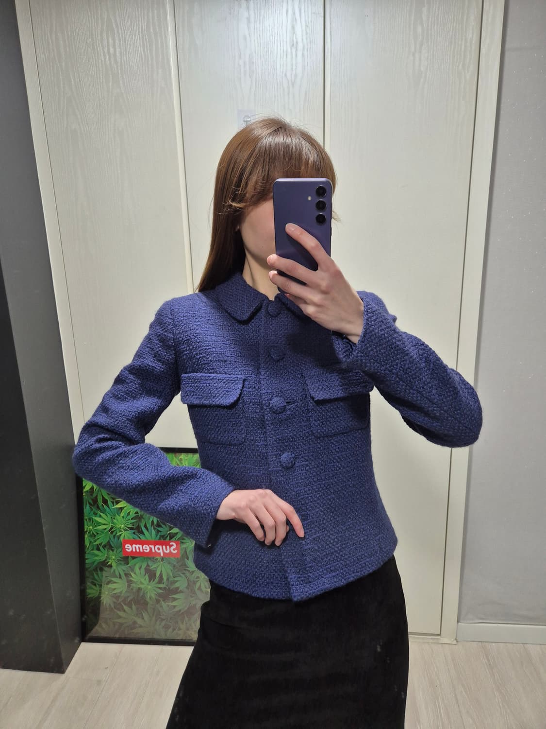 준코시마다 네이비 부클트위드 자켓 상품이미지8