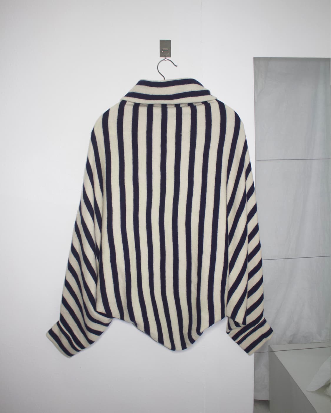 stripe wool cape coat 상품이미지5