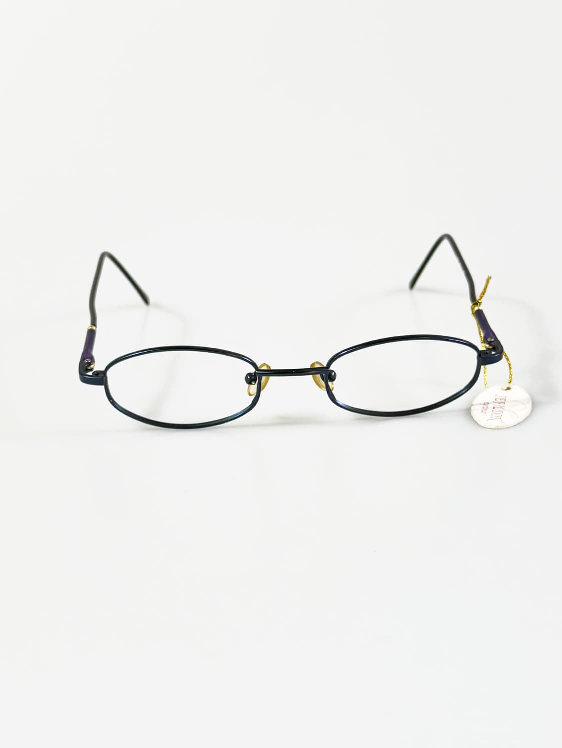 SEFILDON 네이비 슬림 오벌 메탈 스퀘어 빈티지 안경 상품이미지1