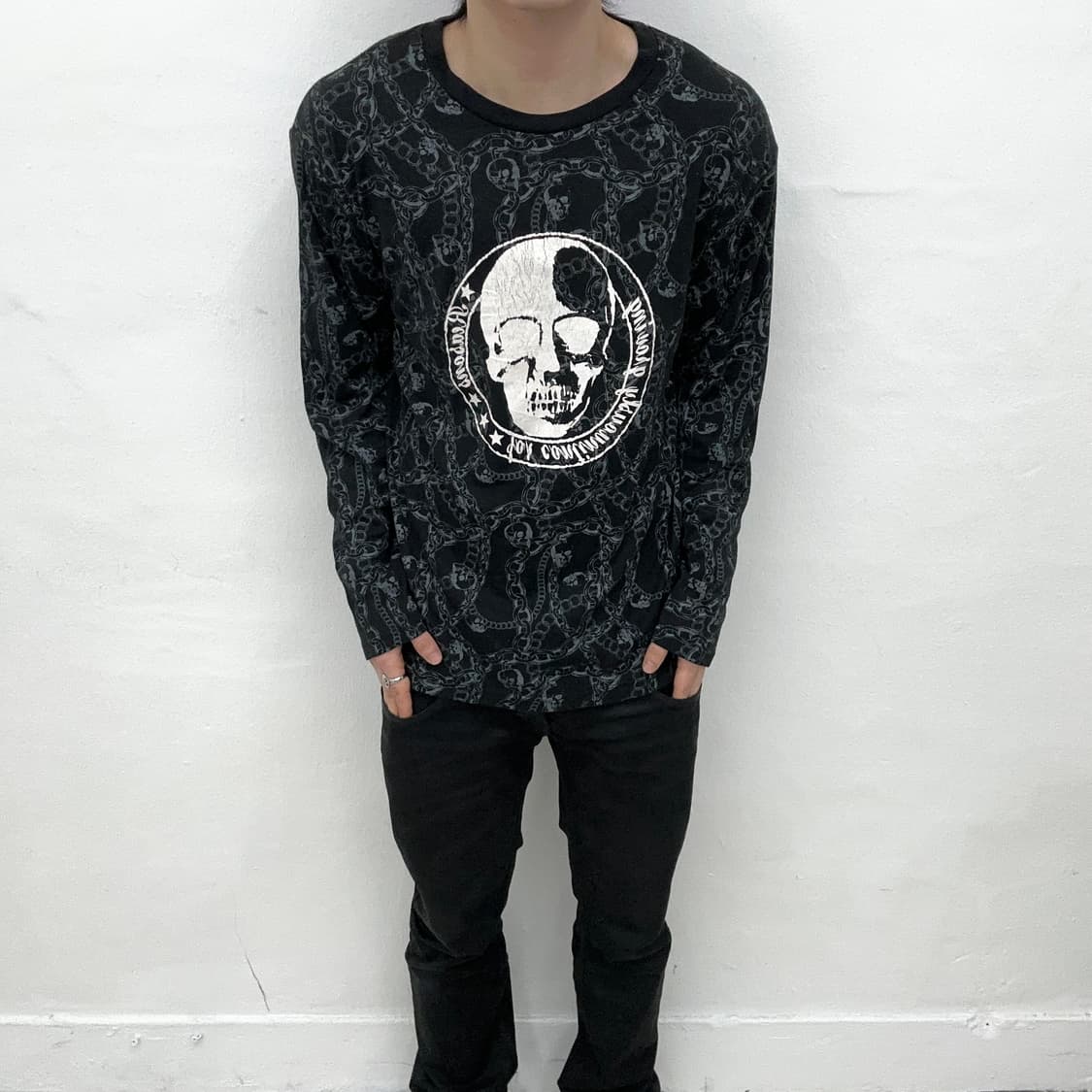 Skull chain printing long sleeve 상품이미지2
