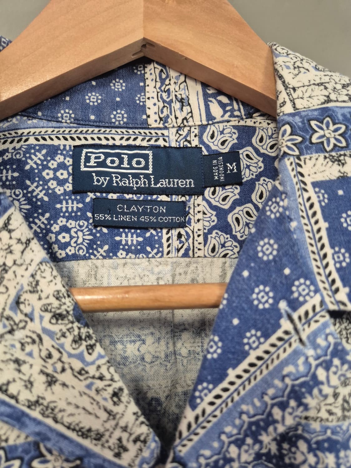 Polo 폴로 랄프로렌 'CLAYTON"  블루 페이즐리 패치워크 셔츠 상품이미지2