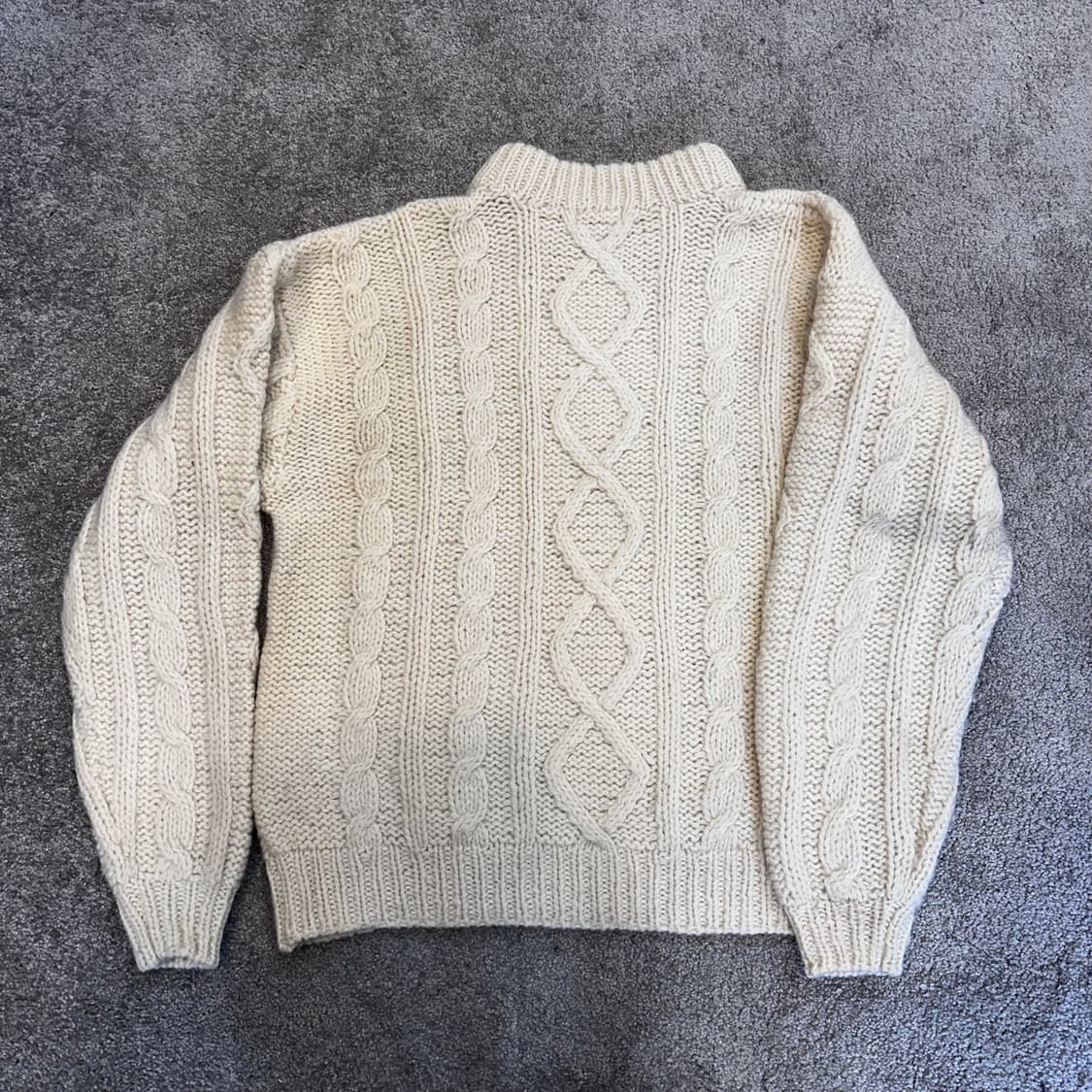 빈티지 아이보리 피셔맨 울 니트M-L 상품이미지5