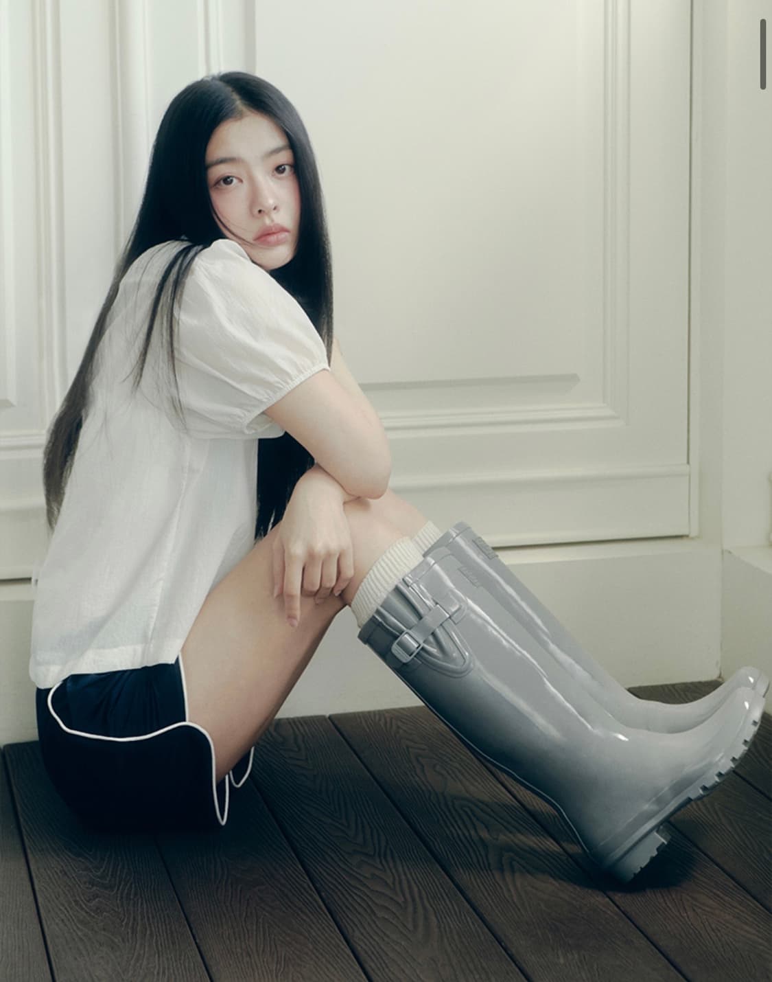 새상품)택포)락피쉬웨더웨어 글로스 레인부츠 롱/라이트그레이/240-245 상품이미지4