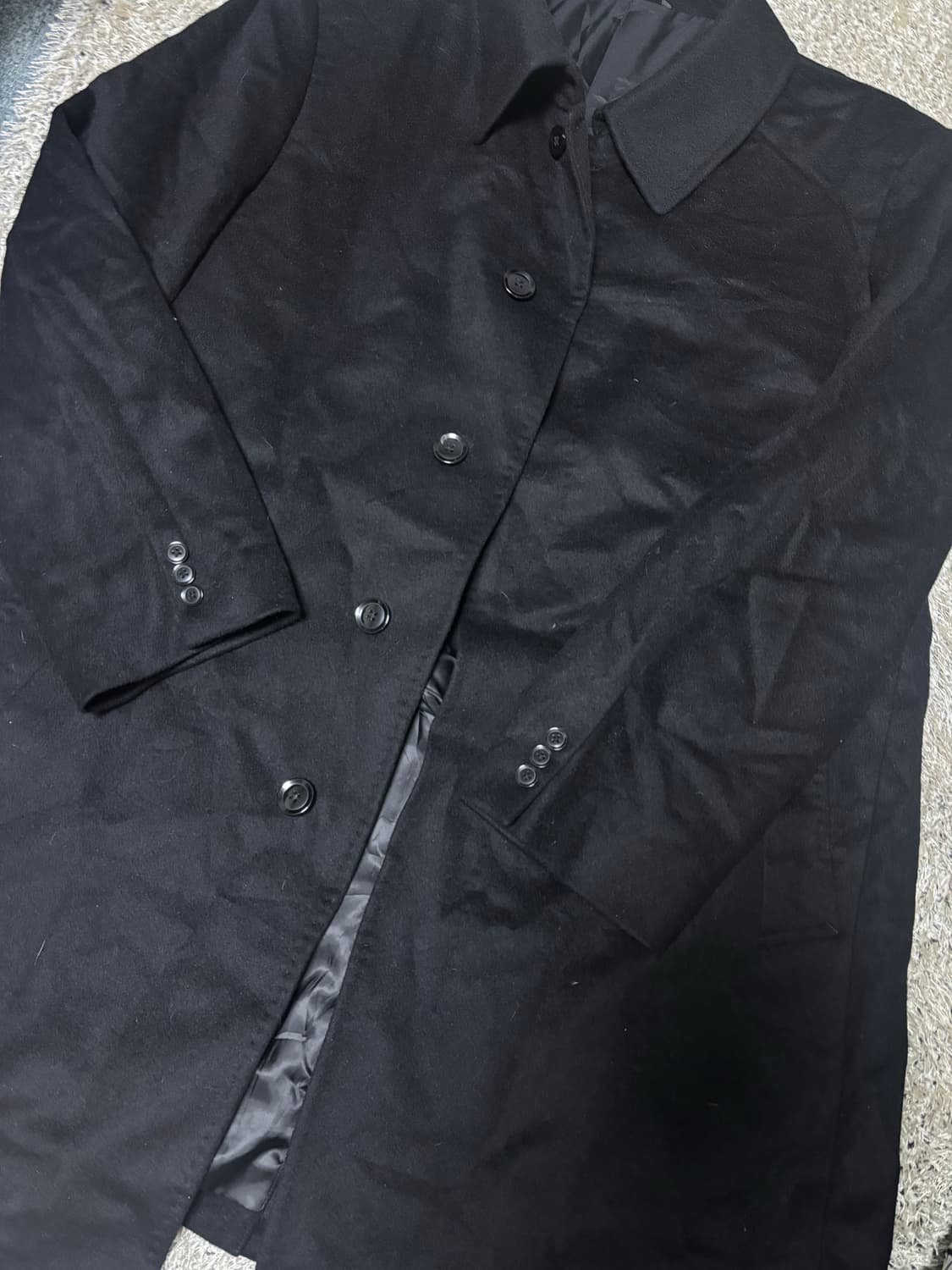 일본판 캐시미어혼방 검정코트 사이즈 110-115 상품이미지3