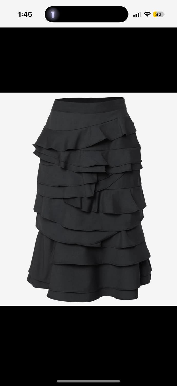 플레어업 Faye Frill Midi Skirt black 1 상품이미지1