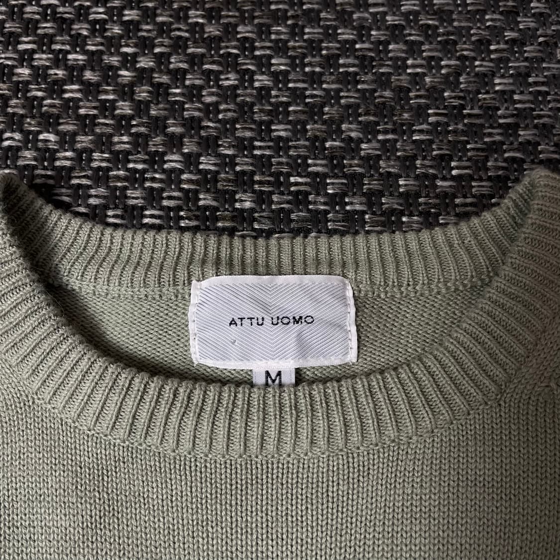 JPN 민트그린 스트라이프 무늬 라운드넥 긴팔 니트 M 상품이미지4