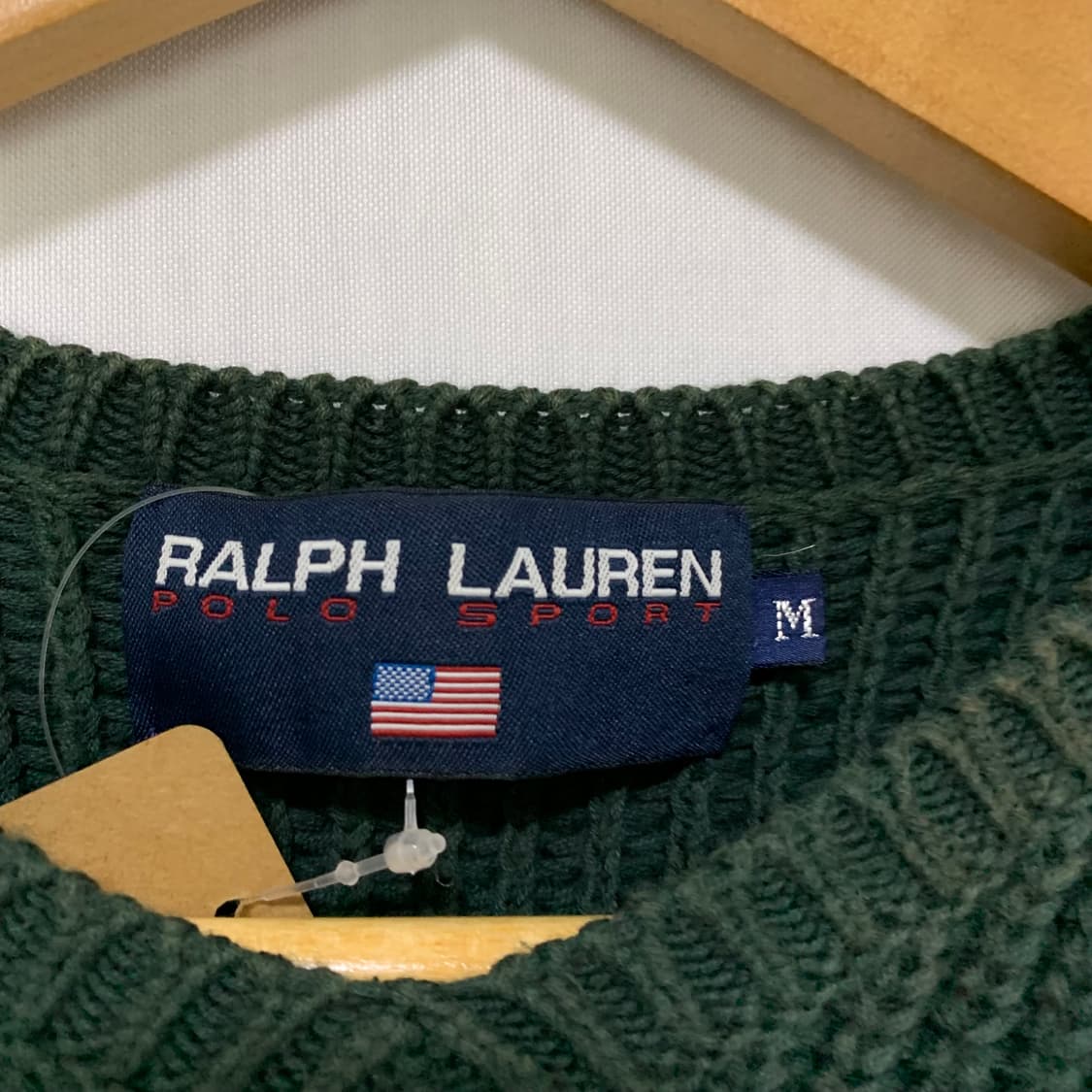 폴로 스포츠 랄프로렌 그린 니트 패치 포인트 빈티지 스웨터 여성 M 상품이미지3