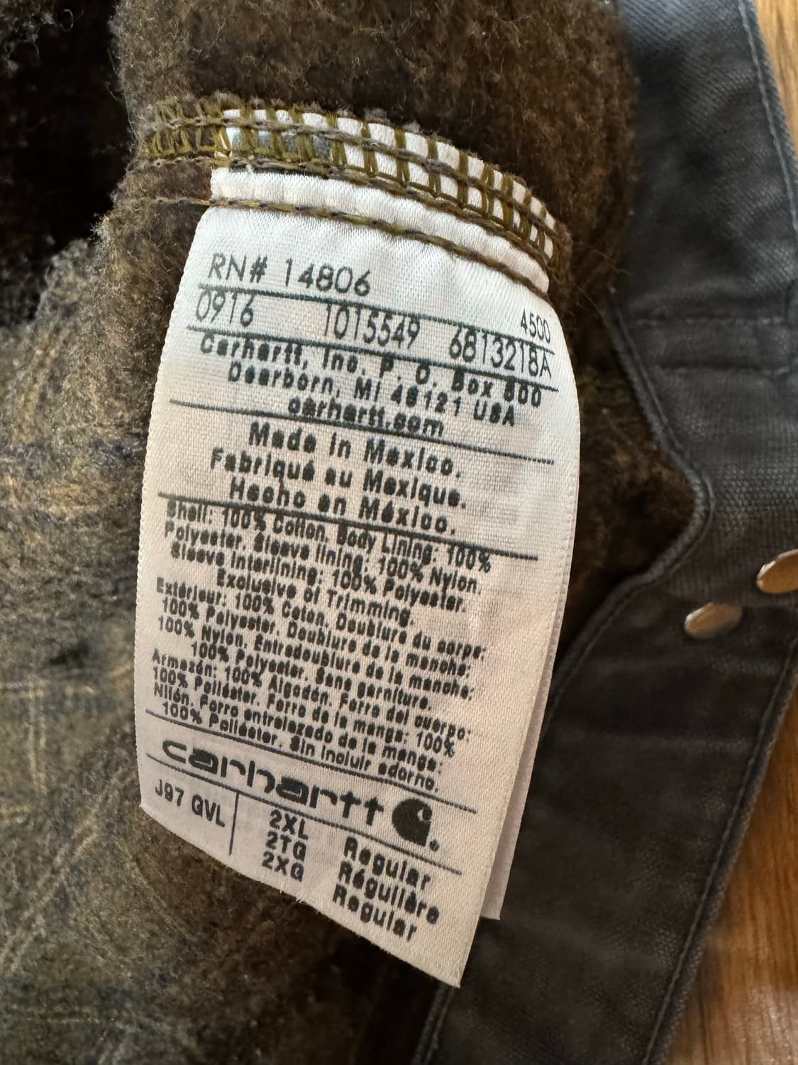 칼하트 j97 디트로이트 자켓 GVL  상품이미지4