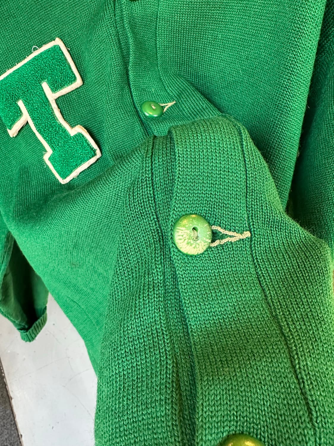 50-60s Virgin Wool 레터맨 가디건 스웨터 상품이미지7