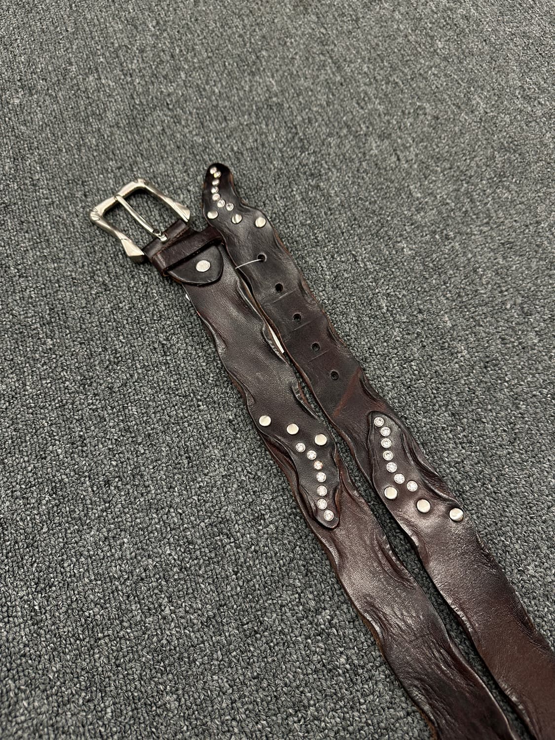 빈티지 웨스턴 큐빅 가죽벨트  상품이미지2