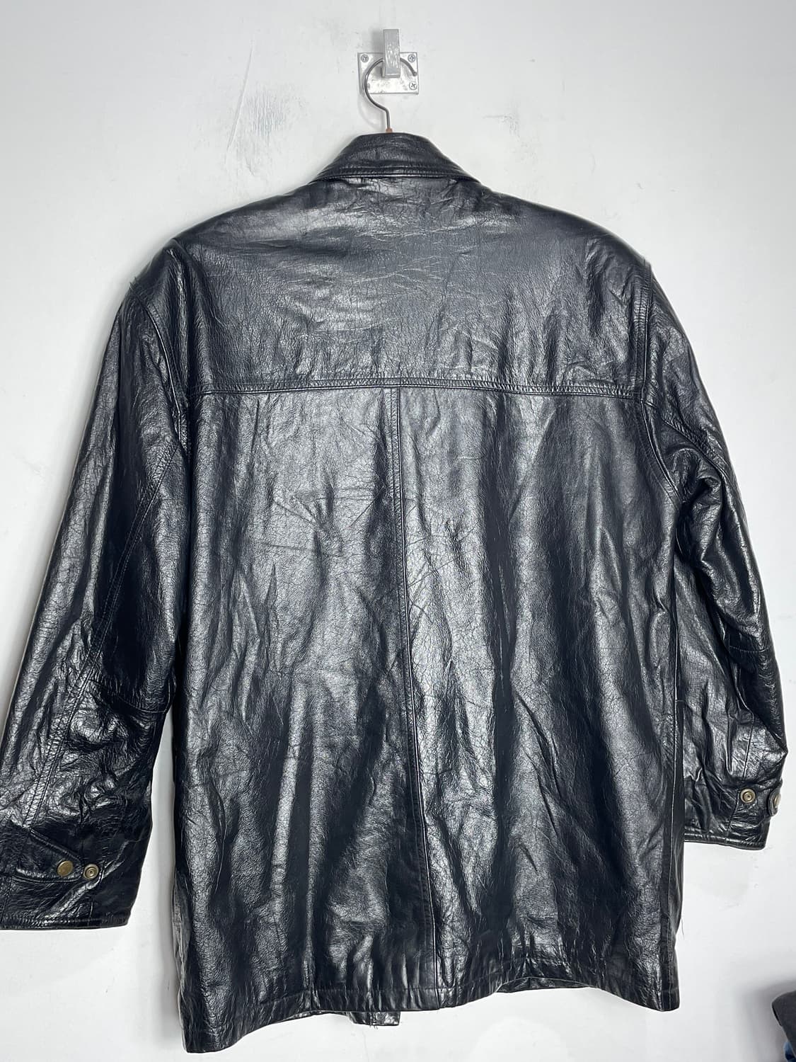 유니클로80s 오리지널 블랙 레더 카코트 자켓 상품이미지2