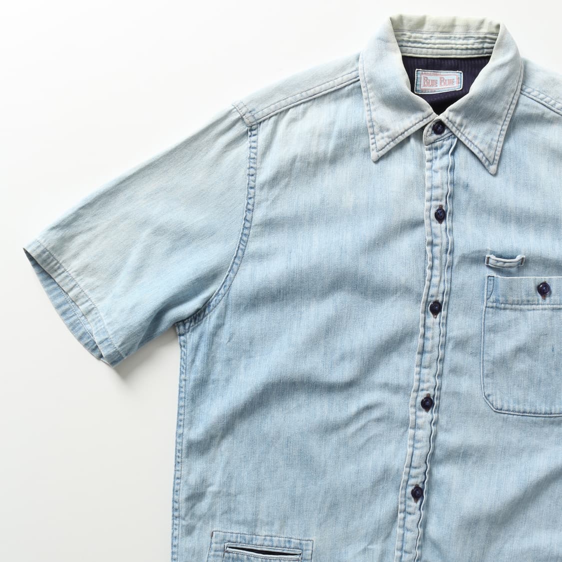 블루블루 라이트 데님 하프셔츠   상품이미지2