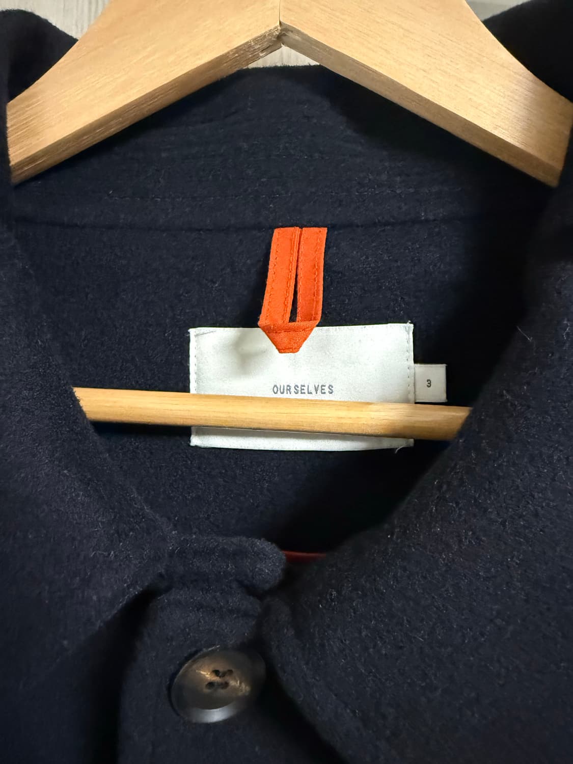 아워셀브스 벨티드 발마칸 코트 다크네이비 3사이즈 팝니다 상품이미지3