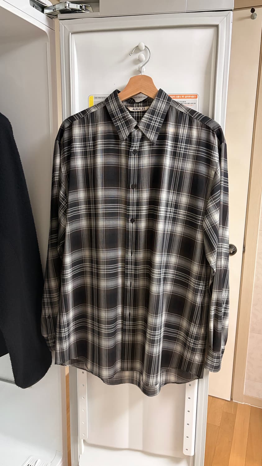 오라리 라이트 울 체크 셔츠 4사이즈 상품이미지1