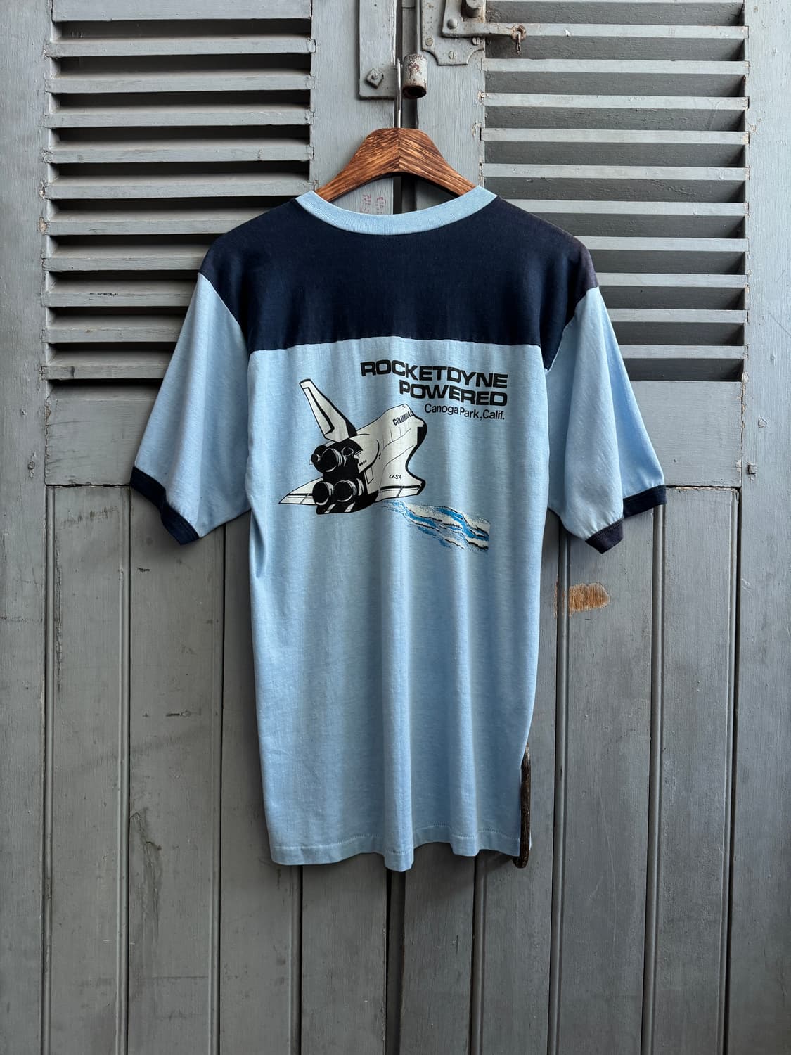 [XL]80's USA 빈티지 ROCKETDYNE 프린팅 링거 티셔츠 상품이미지5