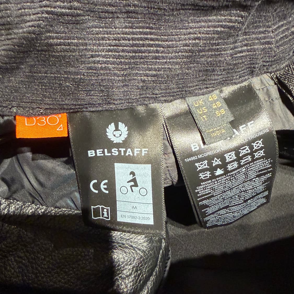 미사용)벨스타프 카우레더 모터싸이클 팬츠 31~32 상품이미지4